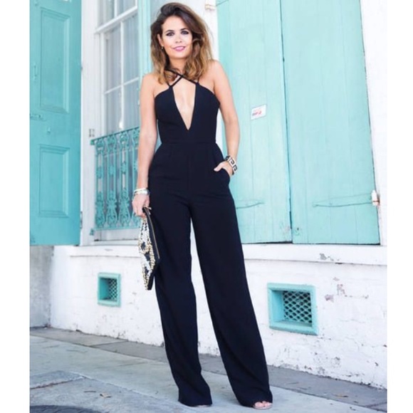 black criss cross jumpsuit